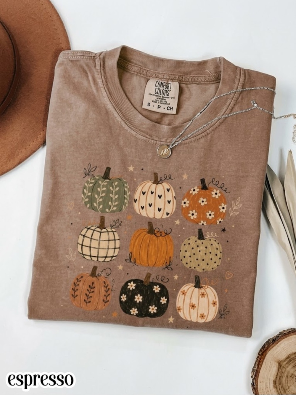 Comfort Colors Espresso Pumpkin Graphic Tee